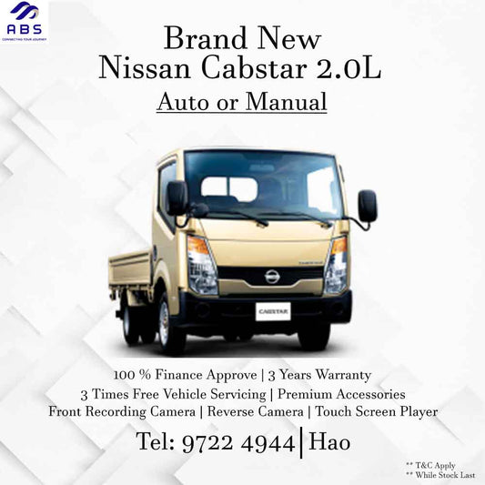 Nissan Cabstar Auto. Nissan Cabster Manual. Latest Model. Cabstar 2022